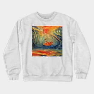 Cute turtle painting (sea turtle, ocean, sea and beach) Crewneck Sweatshirt